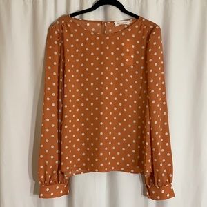 Orange polka dot blouse brand new with tag!